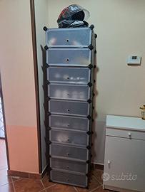 Armadio / Scarpiera modulare a 10 ripiani