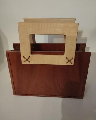 Borsa in legno e pelle