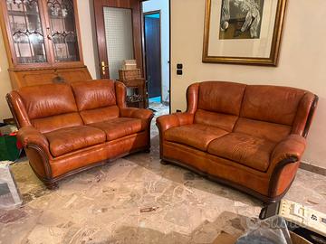 Coppia divani vera pelle