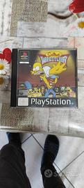 the Simpsons wrestling PlayStation 