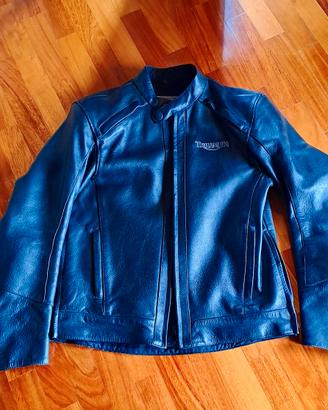 Giubbotto Triumph vintage pelle nera 