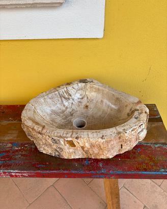 Lavandino marmo legno fossilizzato