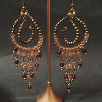 orecchini vetro, acciaio,stile etnico artigianali