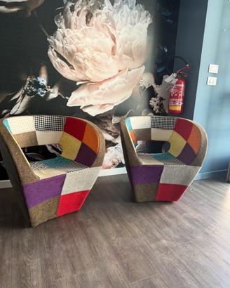 Coppia di poltrone Design Patchwork moderne -come