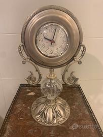 orologio e candelieri silver plated vintage