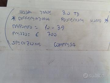 Differenziale posteriore usato nissan trade