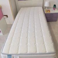 Letto contenitore bianco singolo materasso