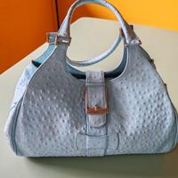 Borsa celeste Vintage Pelle Borgospesso Milano