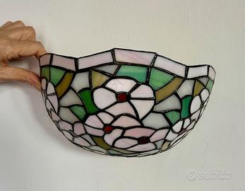 Applique da parete stile Tiffany in vetro colorato