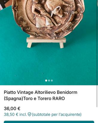 Piatto vintage altorilievo Benidorm Spagna