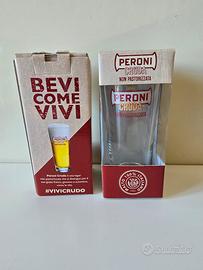 coppia bicchieri brandizzati Peroni Cruda