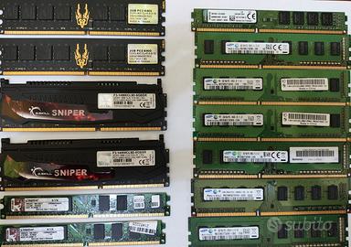 Varie memorie RAM DDR 2 DDR 3 DDR 4