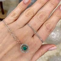 COLLANA ORO 18kt. CON DIAMANTI E SMERALDO NATURALE