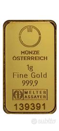 Münze Österreich 1g - Lingotto d'oro da