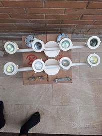 Coppia Plafoniere a Binario con 4 Faretti