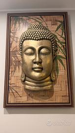 Quadro volto di Buddha 3D in rilievo 60X90 cm