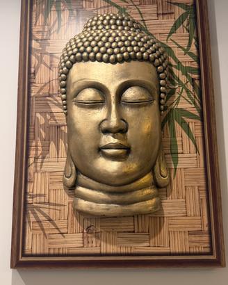 Quadro volto di Buddha 3D in rilievo 60X90 cm