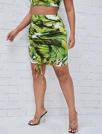 Gonna Cordone Plissettato Tie Dye Casual