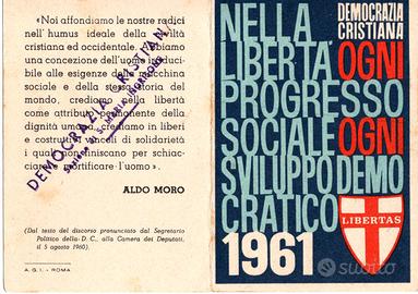 Tessera democrazia cristiana anno 1961