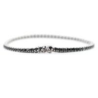 Bracciale tennis oro bianco 18 con diamanti neri