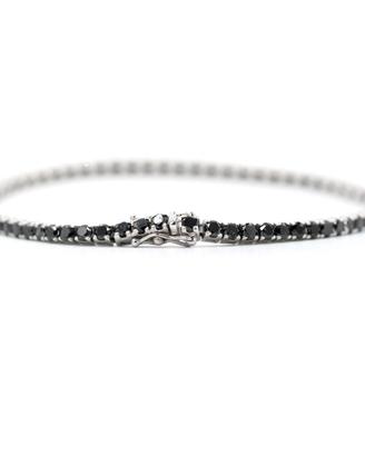 Bracciale tennis oro bianco 18 con diamanti neri