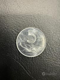 N.42 monete 5 lire delfino 1975