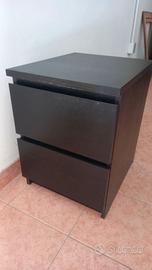 Comodino IKEA Malm colore Nero