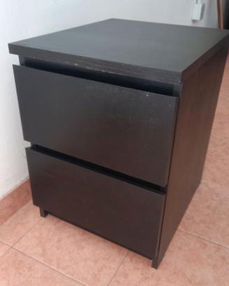 Comodino IKEA Malm colore Nero