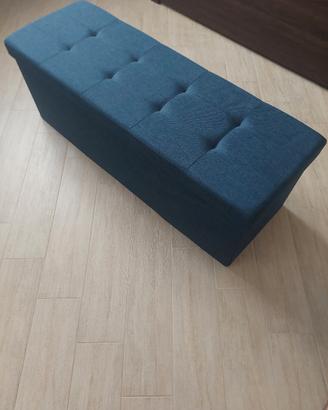 Cassapanca Pouf con Contenitore Blu