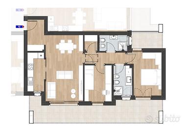 W12: Trilocale con terrazza e mansarda