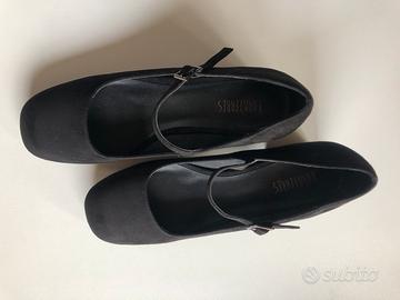 Scarpe donna mis. 38, camoscio nero con cinturino