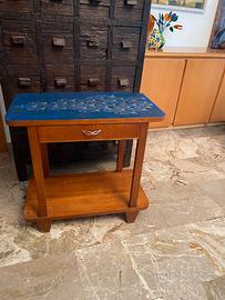 Comodino anni 40 rehab con disegno pesci