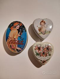 3 scatoline in latta da collezione 