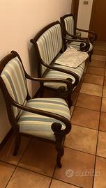 Poltrona in pelle e poltroncine da ingresso