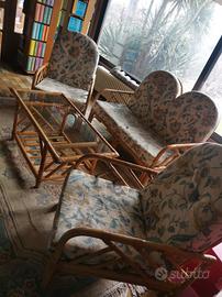 salottino in bambù per terrazzo 