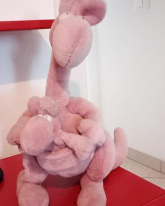 Peluche collezione Mordillo canguro rosa 
