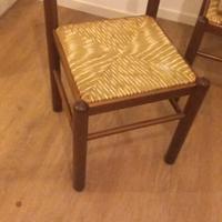 6 sedie legno e paglia