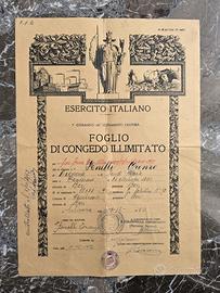Foglio di Congedo Illimitato - MILITARE - 1950