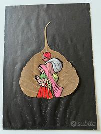 Dipinto a mano su foglia di Pipal