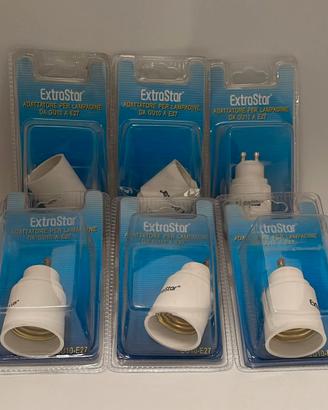 6 Adattatori ExtraStar Da GU10 a E27 Nuovi