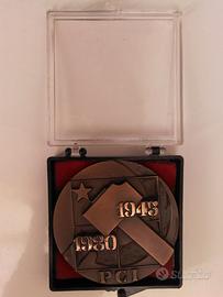 Medaglia Giò Pomodoro bronzo PCI 1945-1980 argento