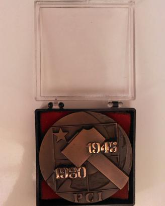 Medaglia Giò Pomodoro bronzo PCI 1945-1980 argento