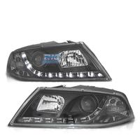 FARI SKODA OCTAVIA 05-08 LUCE DIURNA LED FONDO NER