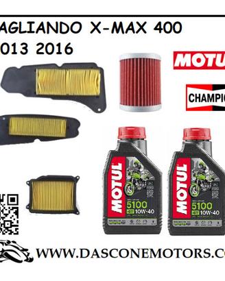 KIT TAGLIANDO XMAX 400 10W40 MOTUL 5100 2013 2016