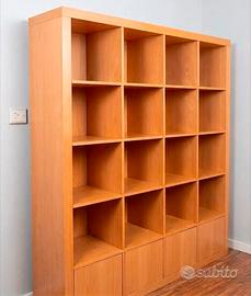 libreria modulabile in vero legno di faggio 