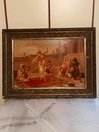 Quadro con cornice gesso  vintage ingombro 95x72
