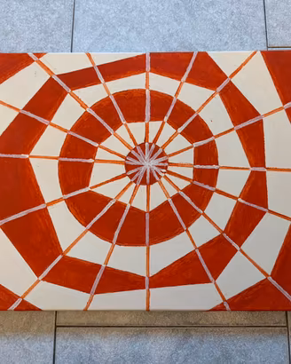 Quadro astratto bianco/arancio
