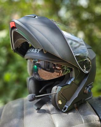 Casco Moto modulare BEFAST Nero Opaco (Taglia M)