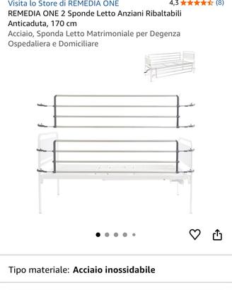 Lettino da degenza completo di barre laterali e ma