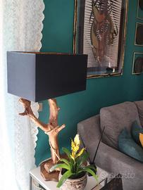 Lampada in vero legno di ciliegio 